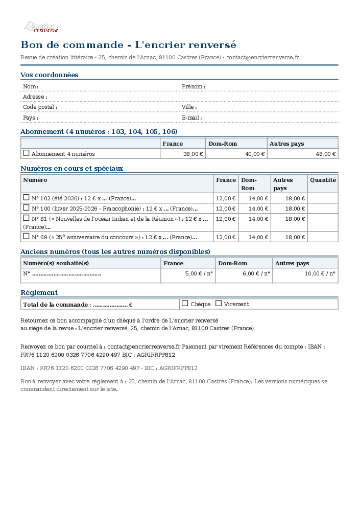 Bon de commande (PDF)